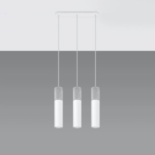 Nivoto white pendant lamp, 3 lights