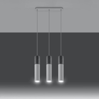 Nivoto white pendant lamp, 3 lights