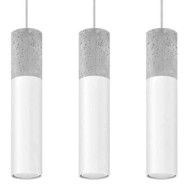 Nivoto white pendant lamp, 3 lights