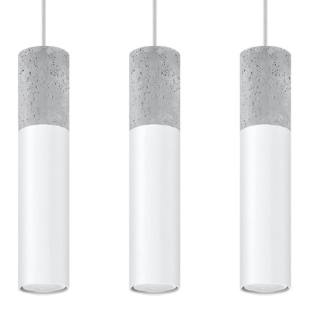 Nivoto white pendant lamp, 3 lights