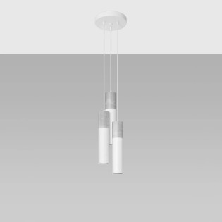 Nivoto white pendant lamp, 3 lights