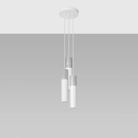Nivoto white pendant lamp, 3 lights