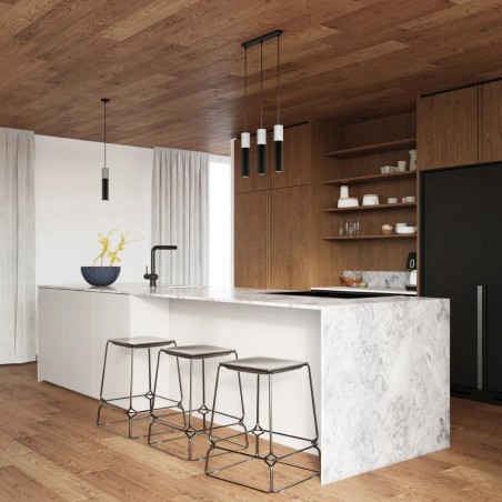 Nivoto black pendant lamp, 3 lights