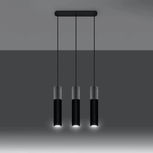 Nivoto black pendant lamp, 3 lights