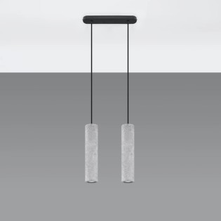 Pendant lamp model Nezo grey with 2 lights in concrete