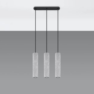 Pendant lamp model Nezo grey with 3 lights in concrete