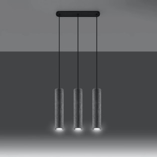 Pendant lamp model Nezo grey with 3 lights in concrete