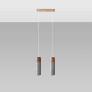 Nato grey pendant lamp, 2 lights