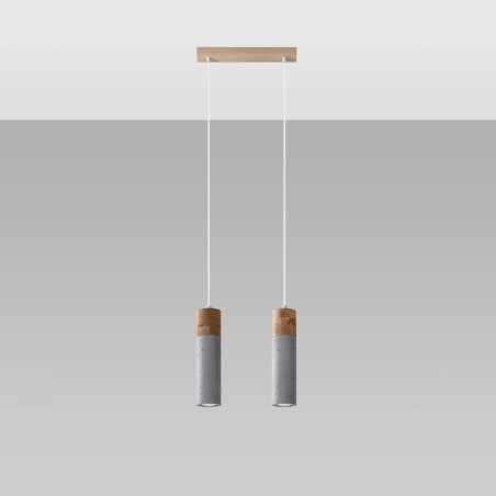 Nato grey pendant lamp, 2 lights