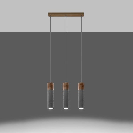 Nato grey pendant lamp, 3 lights