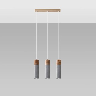 Nato grey pendant lamp, 3 lights