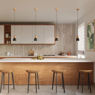 Lámpara colgante Alaezo negro