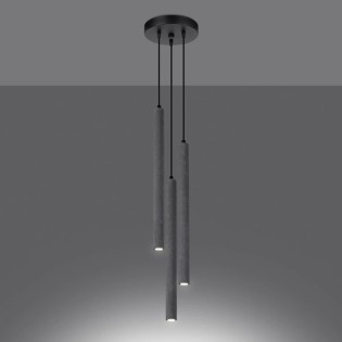 Vacu 3-light pendant lamp, cement