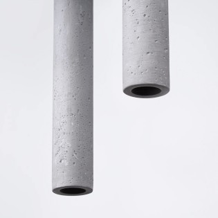 Vacu 3-light pendant lamp, cement