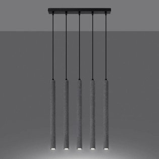 Vacu 5-light pendant lamp, cement
