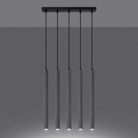 Vacu 5-light pendant lamp, cement