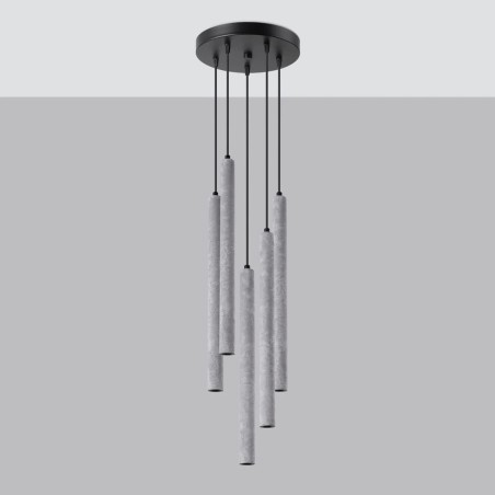 Vacu 5-light pendant lamp, cement