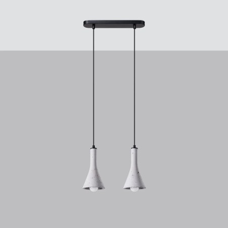 Alna 2-lights pendant lamp, cement