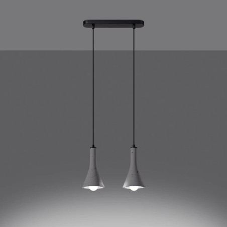 Alna 2-lights pendant lamp, cement