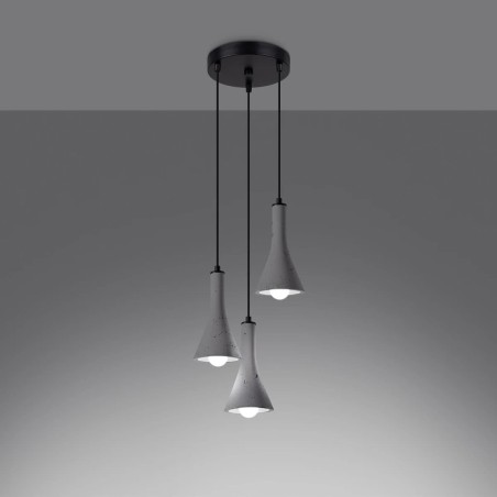 Alna 3-lights pendant lamp, cement