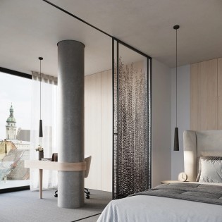 Uscuna black pendant lamp, cement