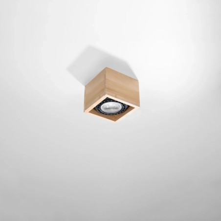 Surface spotlight Eaxa 1 light, natural wood