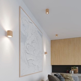 Wall light Inba, natural wood