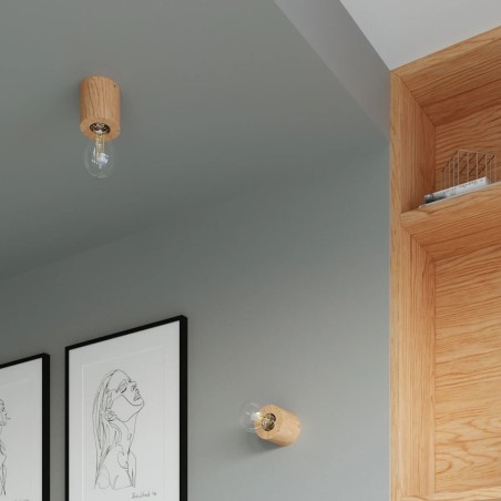 Wall light Lion, natural wood