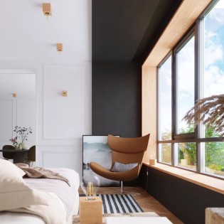 Surface spotlight Sorel, natural wood