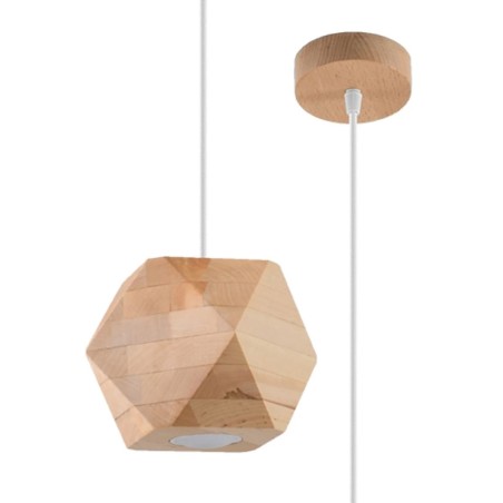 Pendant lamp Mion, natural wood