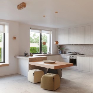 Pendant lamp Mion, natural wood