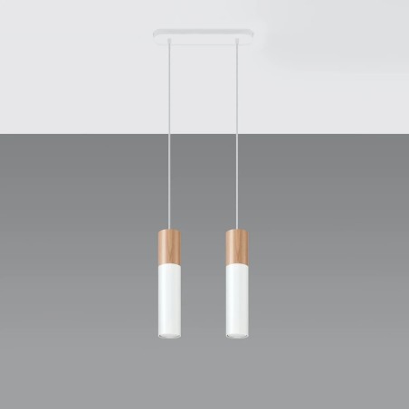 Pendant lamp Vira white, 2 lights