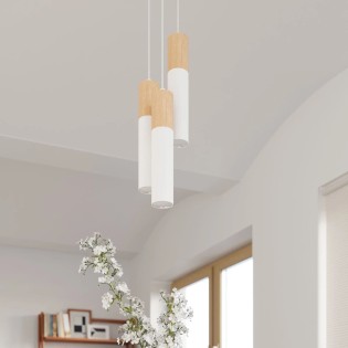 Pendant lamp Vira white, 3 lights