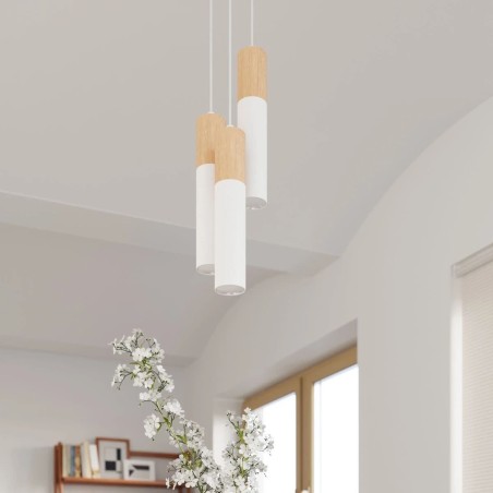 Pendant lamp Vira white, 3 lights