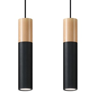 Pendant lamp Vira black, 2 light