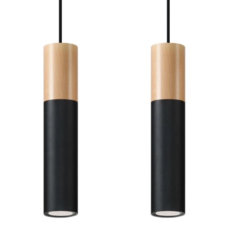 Pendant lamp Vira black, 2 light