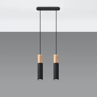 Pendant lamp Vira black, 2 light