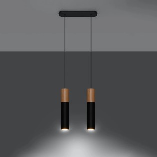 Pendant lamp Vira black, 2 light