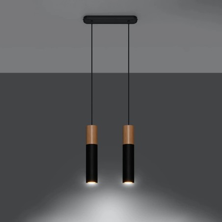 Pendant lamp Vira black, 2 light
