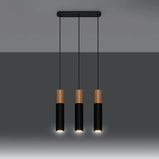 Pendant lamp Vira black, 3 lights