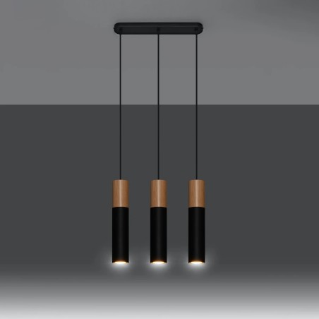 Pendant lamp Vira black, 3 lights