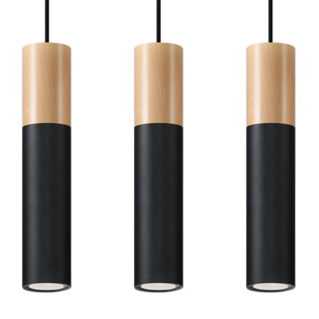 Pendant lamp Vira black, 3 lights