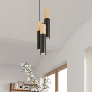Pendant lamp Vira black, 3 lights