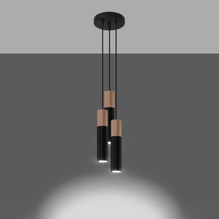 Pendant lamp Vira black, 3 lights