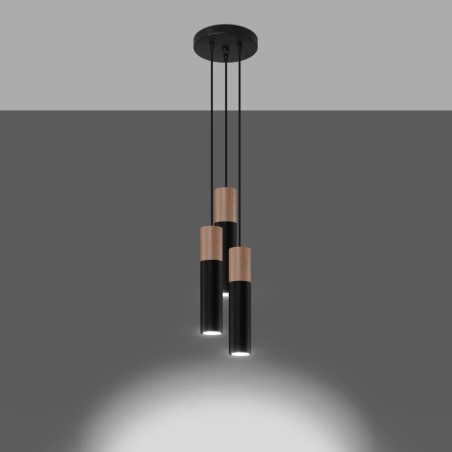 Pendant lamp Vira black, 3 lights