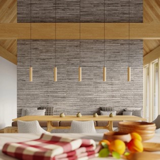 Pendant lamp Zori, natural wood