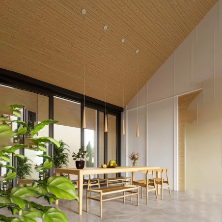 Pendant lamp Vovo, 1 light, natural wood