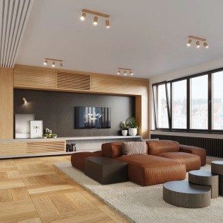 Wall light Orel, natural wood