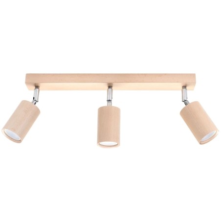 Ceiling spotlight Orel, 3 lights, natural wood