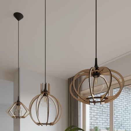 Pendant light Orlu, natural wood
